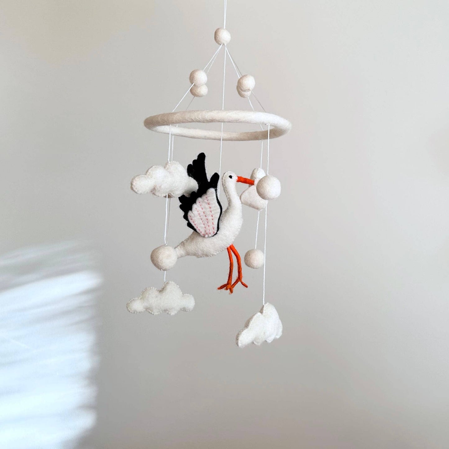 Stork Baby Mobile