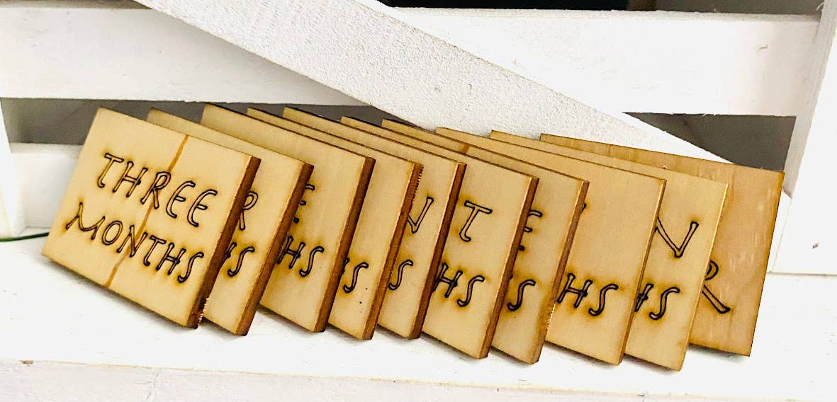 Baby Announcement Milestone Handmade Baseball Themed Set