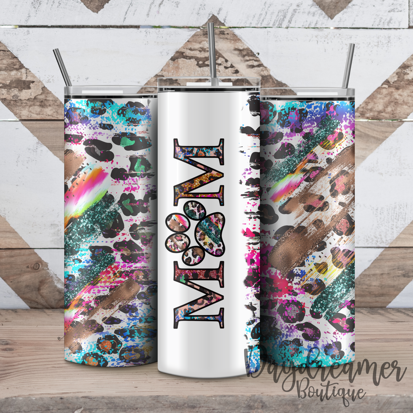Dog Mom Leopard Tumbler