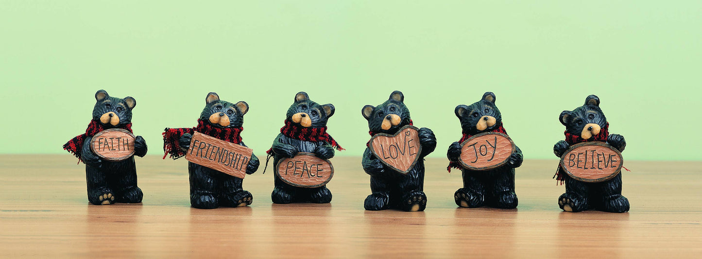 Resin Mini Bear w/Sign