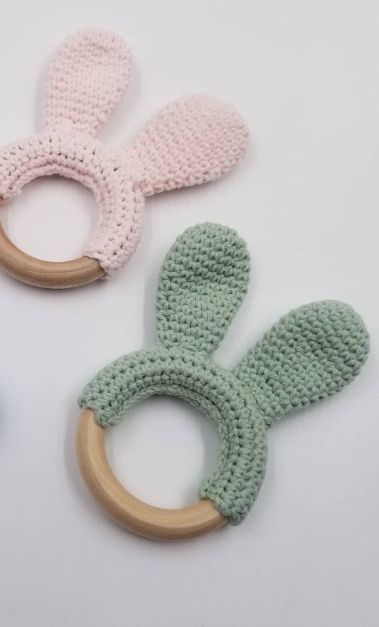 Easter Bunny Hand Crochet Baby Teething Toy