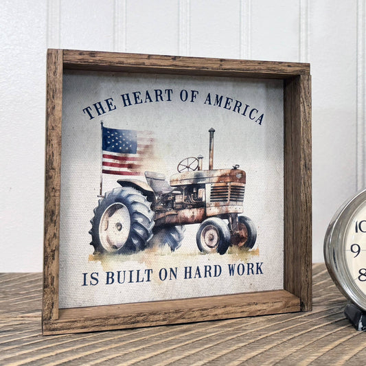 Hard Work America - Vintage America Sign - Farmhouse Decor