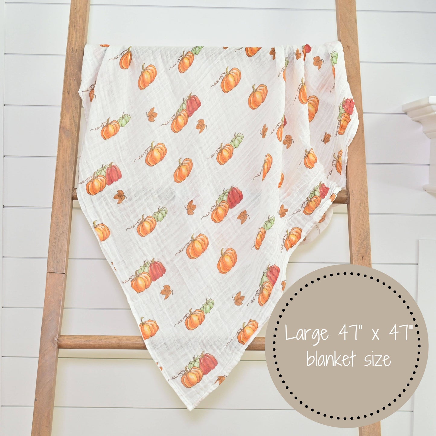 Pumpkin'pie Fall Holiday Theme Baby Muslin Cotton Blanket