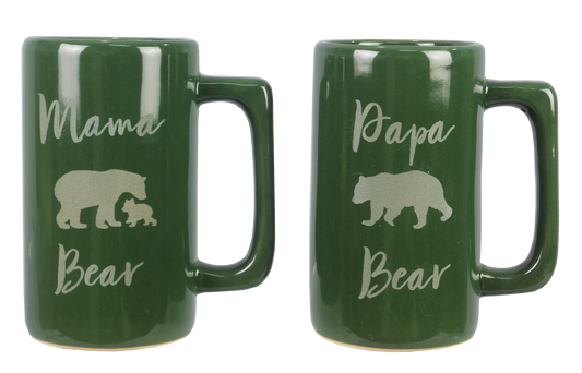 Stoneware Bear/Lodge Mug mama or papa