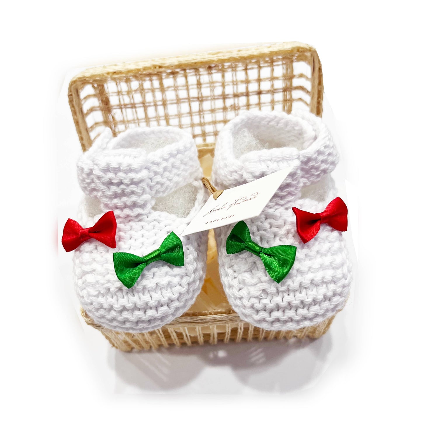 Christmas Booties in Basket